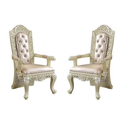 19'' H Tufted Faux Leather Upholstered Armchair