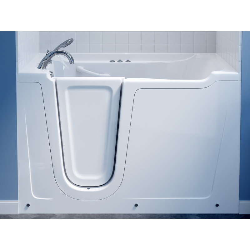 Therapeutic Tubs 36 in. x 60 in. Left Drain Quick Fill Walk-In Whirlpool Tub with Powered Fast Drain in White, Left