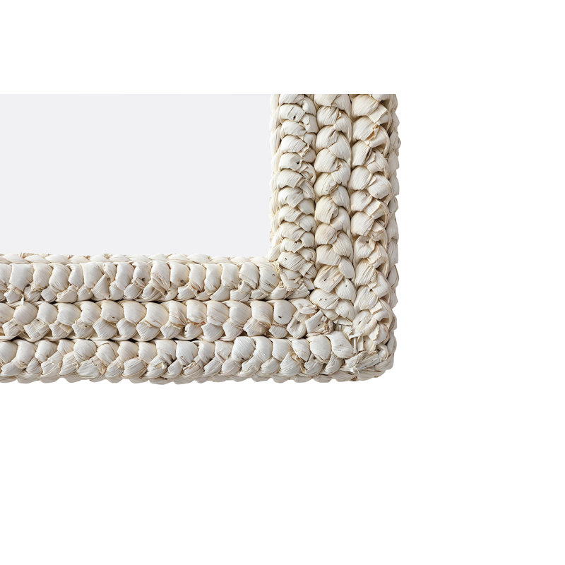 Dennard Rectangle Cornhusk Mirror in Linen White, 36" x 24"