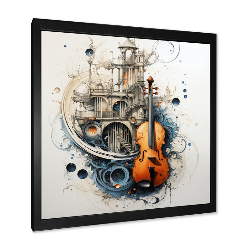 Jaslyne Harmonious Melody in This - imprimé, H 16 po x l 16 po x P 1 po, Cadre simple noir