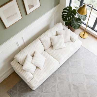 88.58" corduroy 3-seater sofa