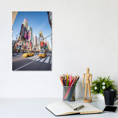 Yellow Cabs At Times Square, New York City, USA by Jan Becke - Wrapped Canvas Print