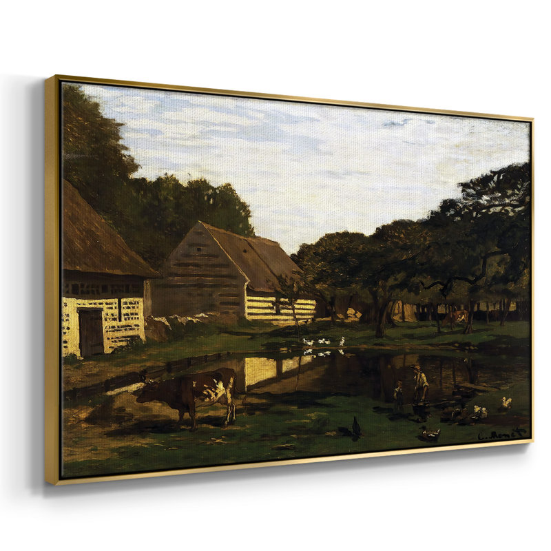 Farmyard In Normandy, 1863, reproduction d'art sur toile, Or, H 25 po x l 17 po x P 2 po