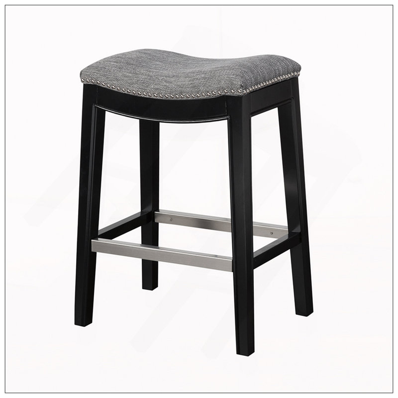 Tabouret de comptoir Saddle, Siège gris / structure noire