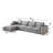 Compression Cloud Sofas, 134 Inch Corduroy Modular Modern Couch For Home