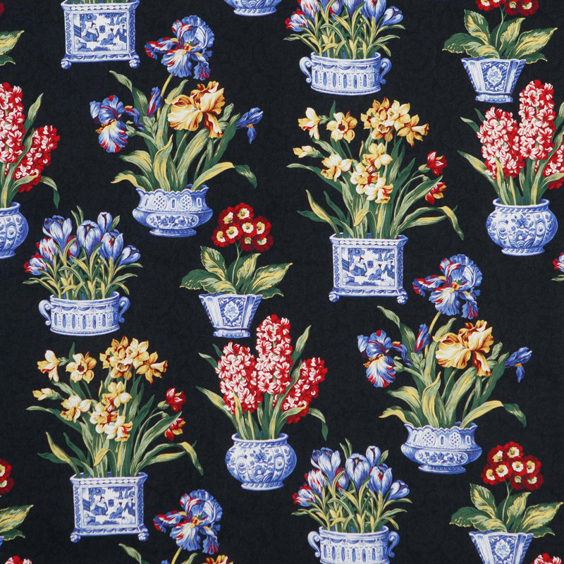 Tissu noir Melanie - imprimé principal