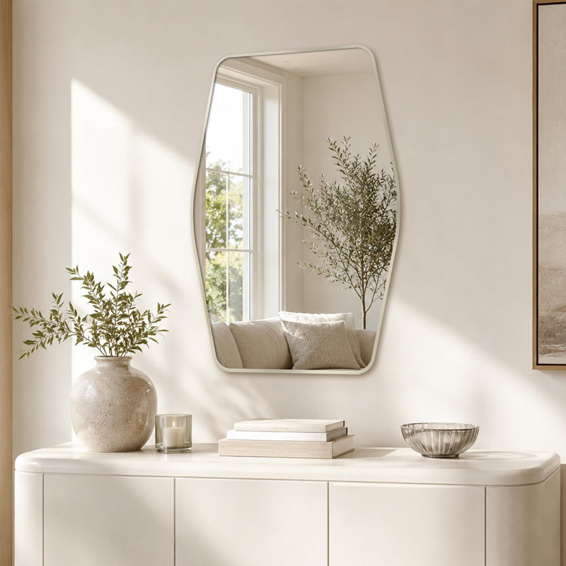 Miroir d'appoint Modern, Nickel brossé