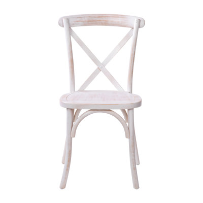 Arquit Stackable Cross-Back Wooden Bistro Chair