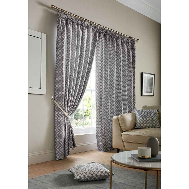 Dareece Cotswold Pencil Pleat Lined Curtains, Latte, Width 116 x Drop 137 cm