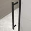 Porte de douche pivotante l 44-48 "x H 74", ouverte à l'extérieur, arrêt à 105 degrés, avec finition en verre trempé noir mat 5/16 "