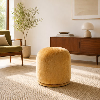 Mayfair Swivel Ottoman - Amber Velvet