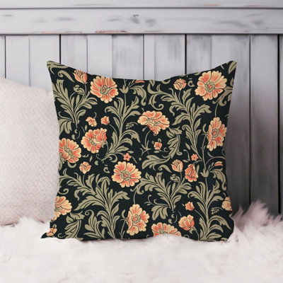 Botanical William Morris Red Flowers & Botanical Plants III Pillow Cover
