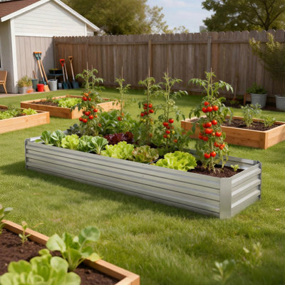 Grande jardinière surélevée galvanisée 8x2x1ft