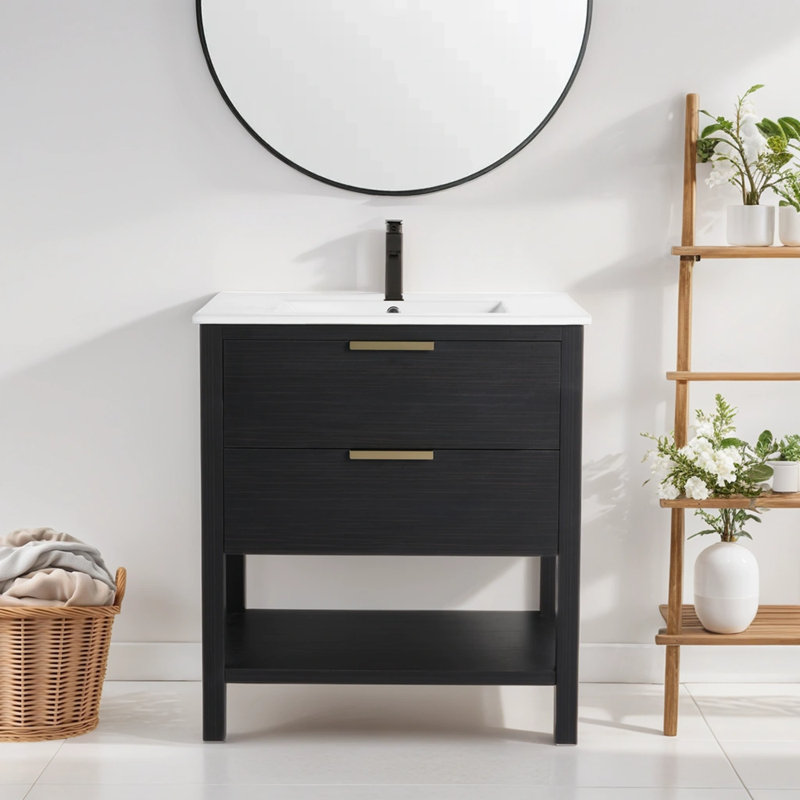 Ensemble de meuble-lavabo debout 30 po pour petit espace, meuble-lavabo simple 30 po avec lavabo, meuble-lavabo simple, meuble-lavabo Mordern