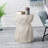 Side Table - Stylish Outdoor Furniture. Grey Magnesium Oxide, 14"X14"X18.5", 16.95 Lb. Captivating Tabletop, Modern Form Elevate Elegance. Ravishing Design