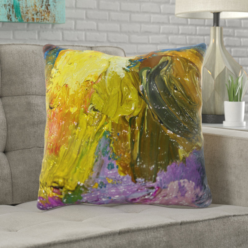 Floral Outdoor Reversible Throw Pillow, Microsuede, Indoor
