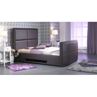 Nyah Upholstered Faux Leather and Bonded Leather TV Bed