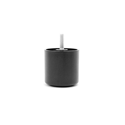 Leg Daddy 2-1/2 Black Round HDPE Plastic Sofa Leg with Non-Slip Rubber Base