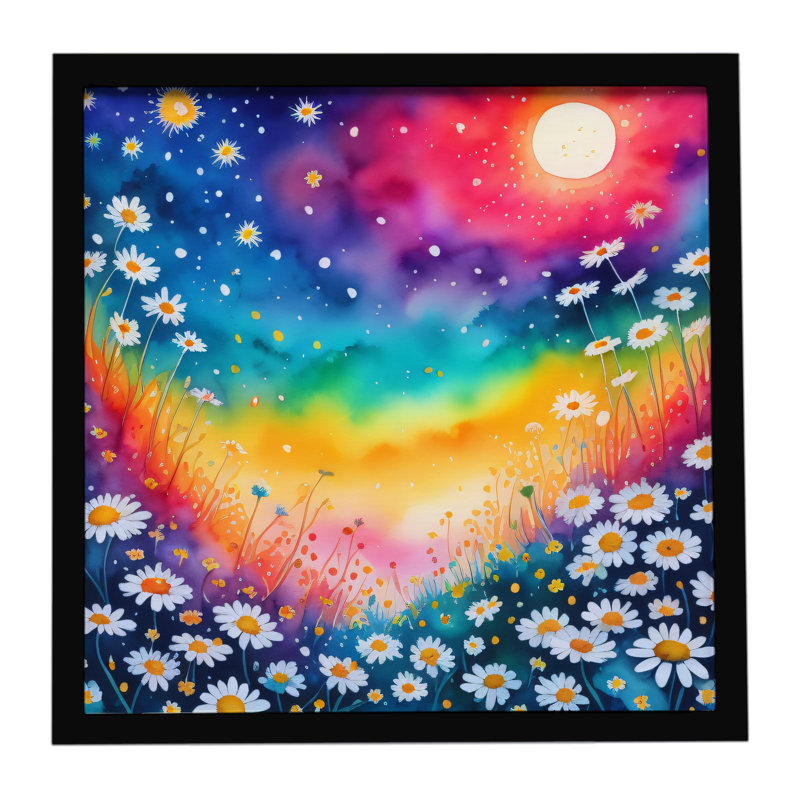 Colorful Daisies Framed Metal Print
