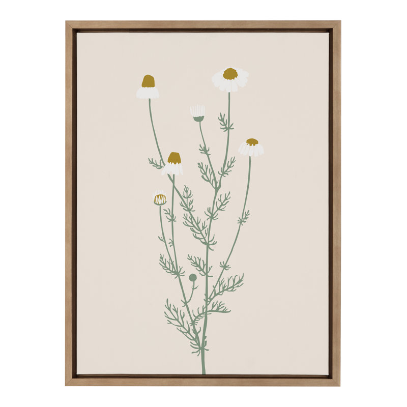 «Delicate Illustrated White Wildflowers» par The Creative Bunch Studio, reproduction d'art sur toile encadrée