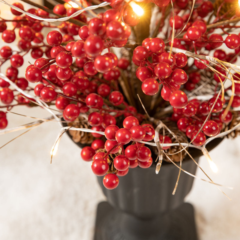 Arbre de Noël 36 po avec baies et lumières avec minuterie