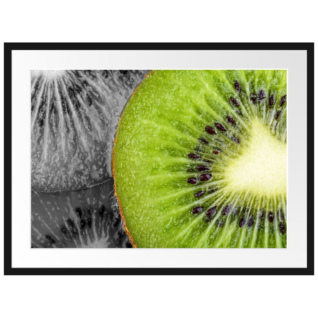 Gerahmtes Poster Schöne Kiwi Scheiben