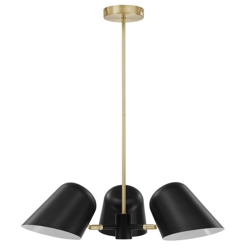 Briana Adjustable 3-Light LED Modern Pendant in Satin Black