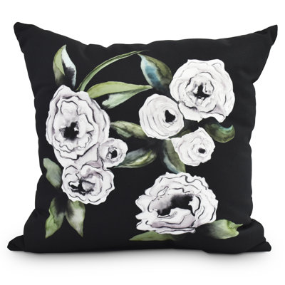 Fickle Florals Radiant Rose Outdoor Square Pillow Cover & Insert