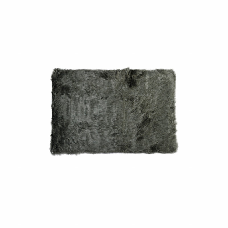 Tapis gris zone en peau mouton Flores