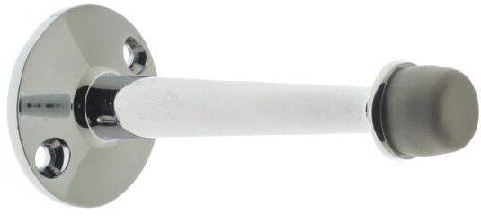 Polished Chrome Solid Brass Baseboard Door Stop
