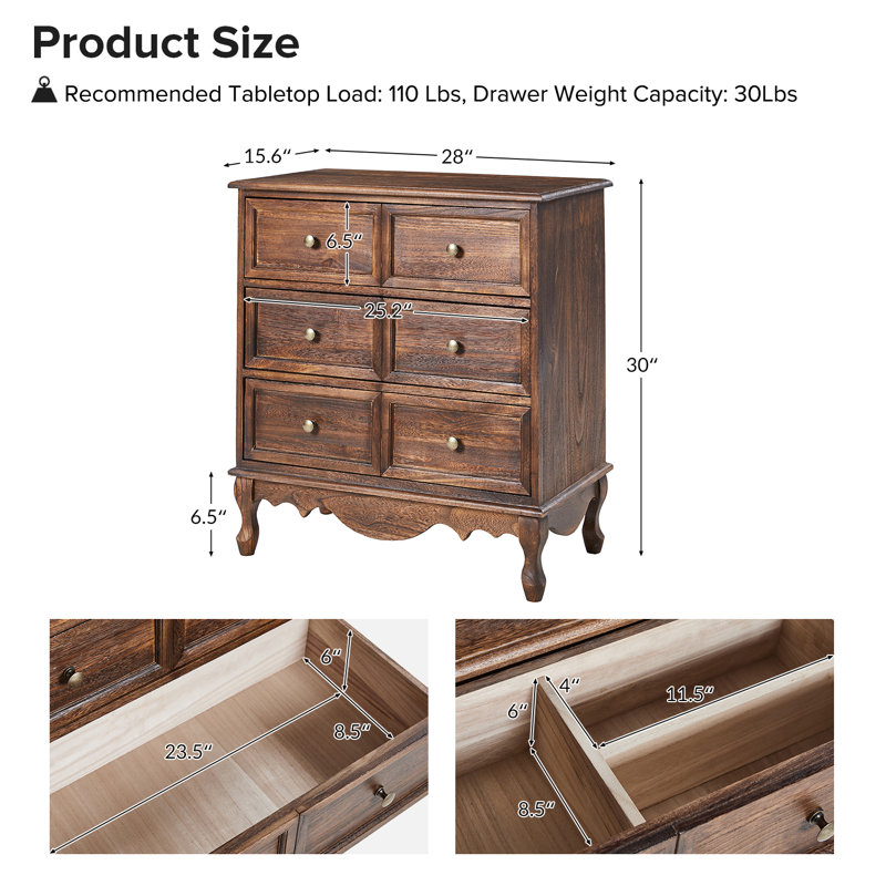 Arshaun Solid Wood 3 - Drawer Accent Chest