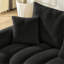 91,7 po noir avec console, porte-gobelet et rangement, porte-tissu de conception moderne pour appartement, salon, confortable