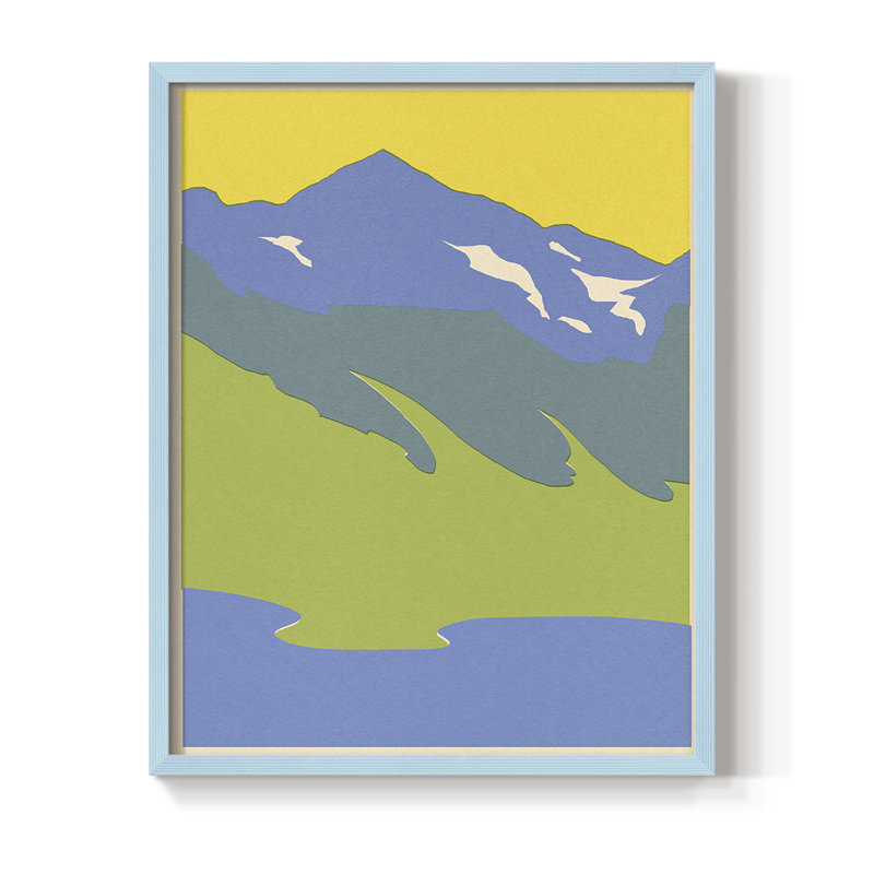 Bright Glacial Lake I, reproduction encadrée - bois massif, Bleu, H 10 po x l 8 po