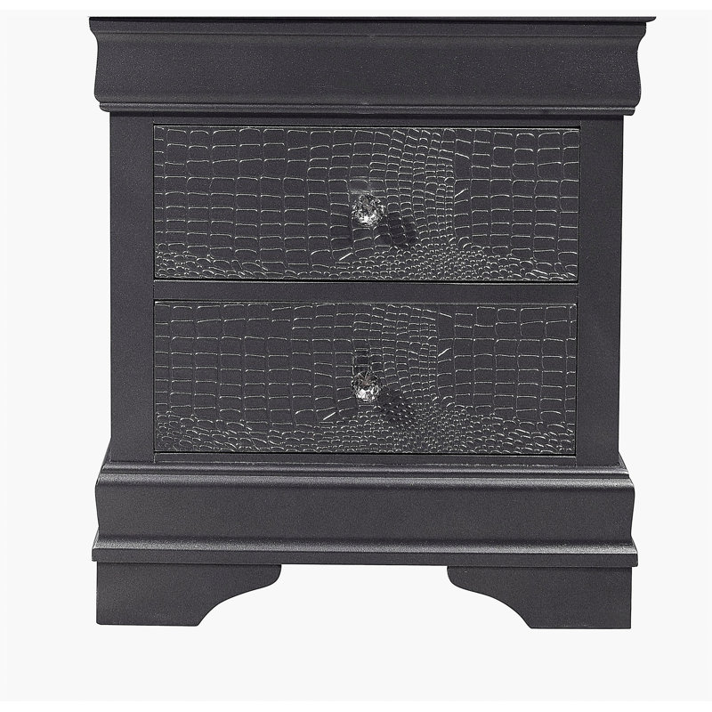 Table de chevet Shaker, Gris métallisé