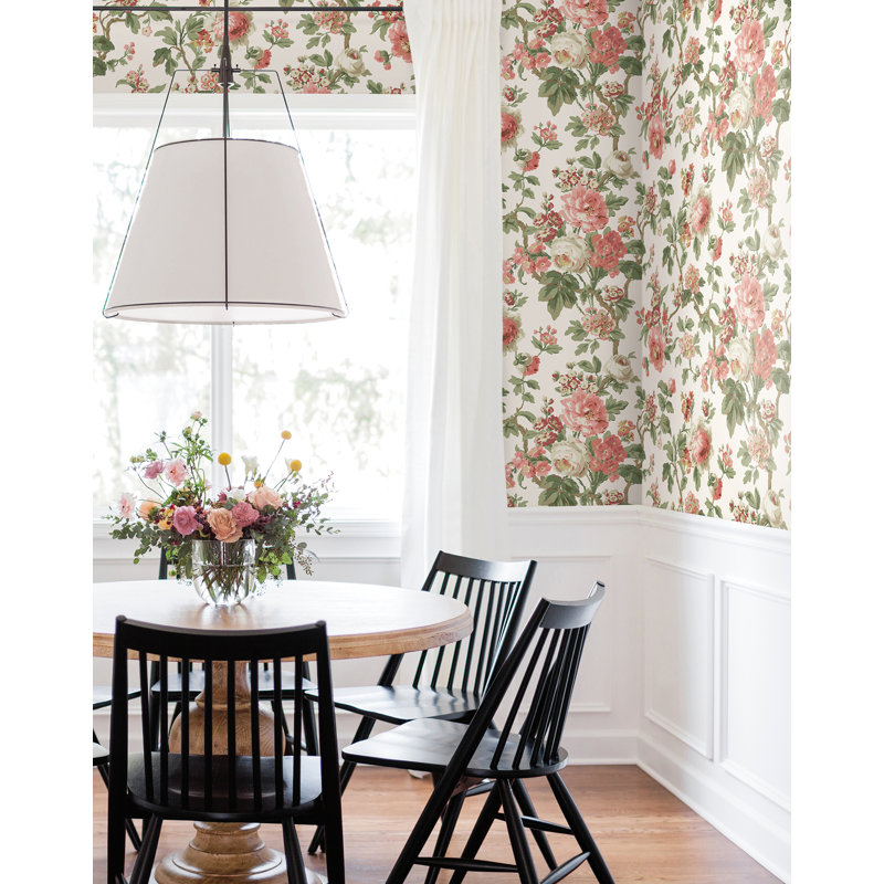 Papier peint floral Beatrix, Pink Coral