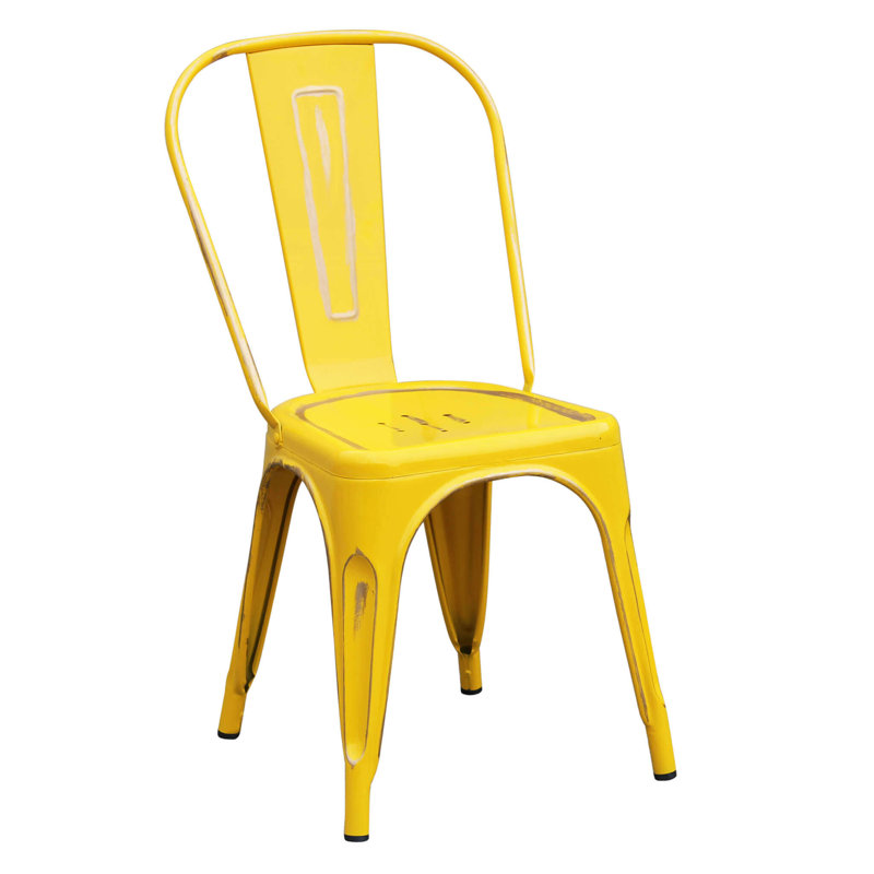 Barretti Patio Dining Side Chair, Yellow