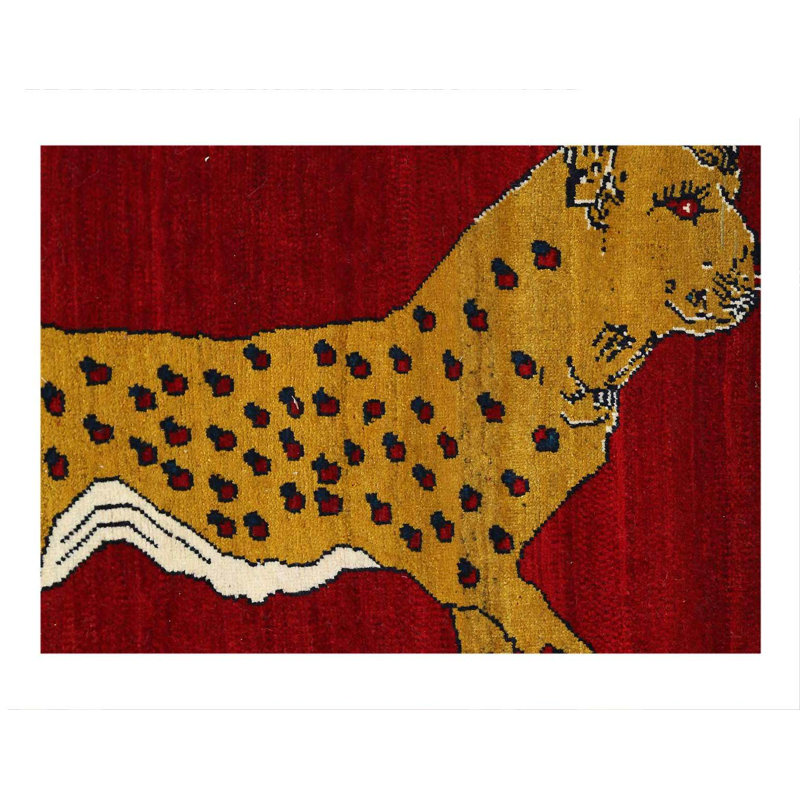 Tapis noué à la main 2 pi 8 po x 4 pi 7 po Animal