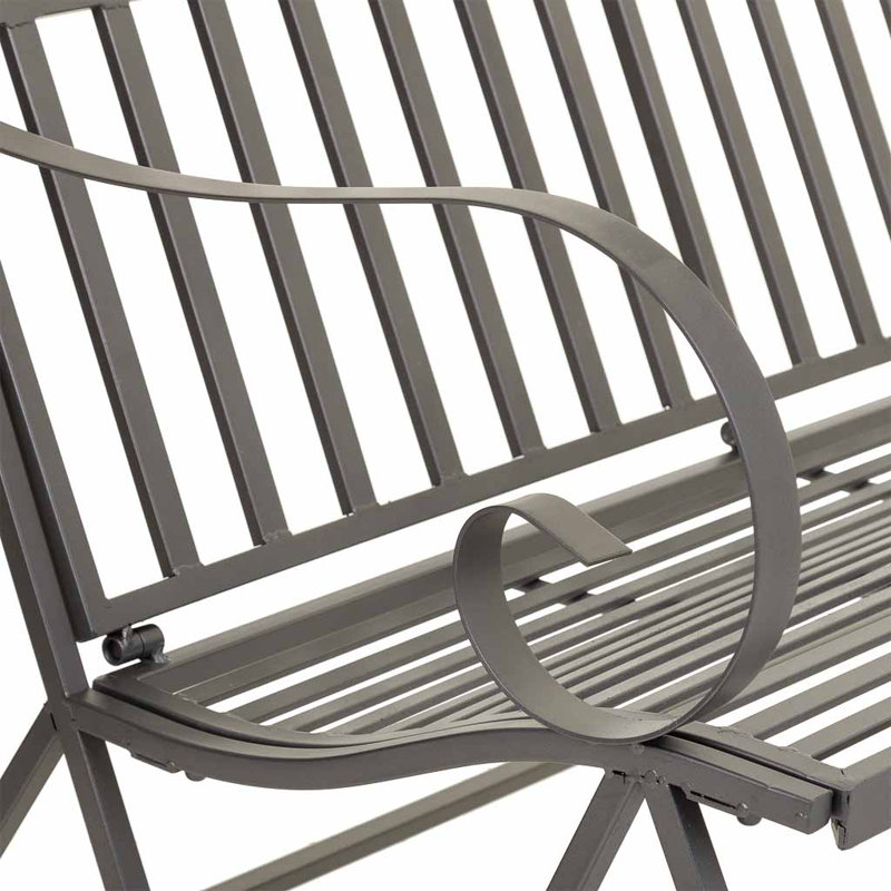 Ariauna Iron Outdoor Bench, Brown
