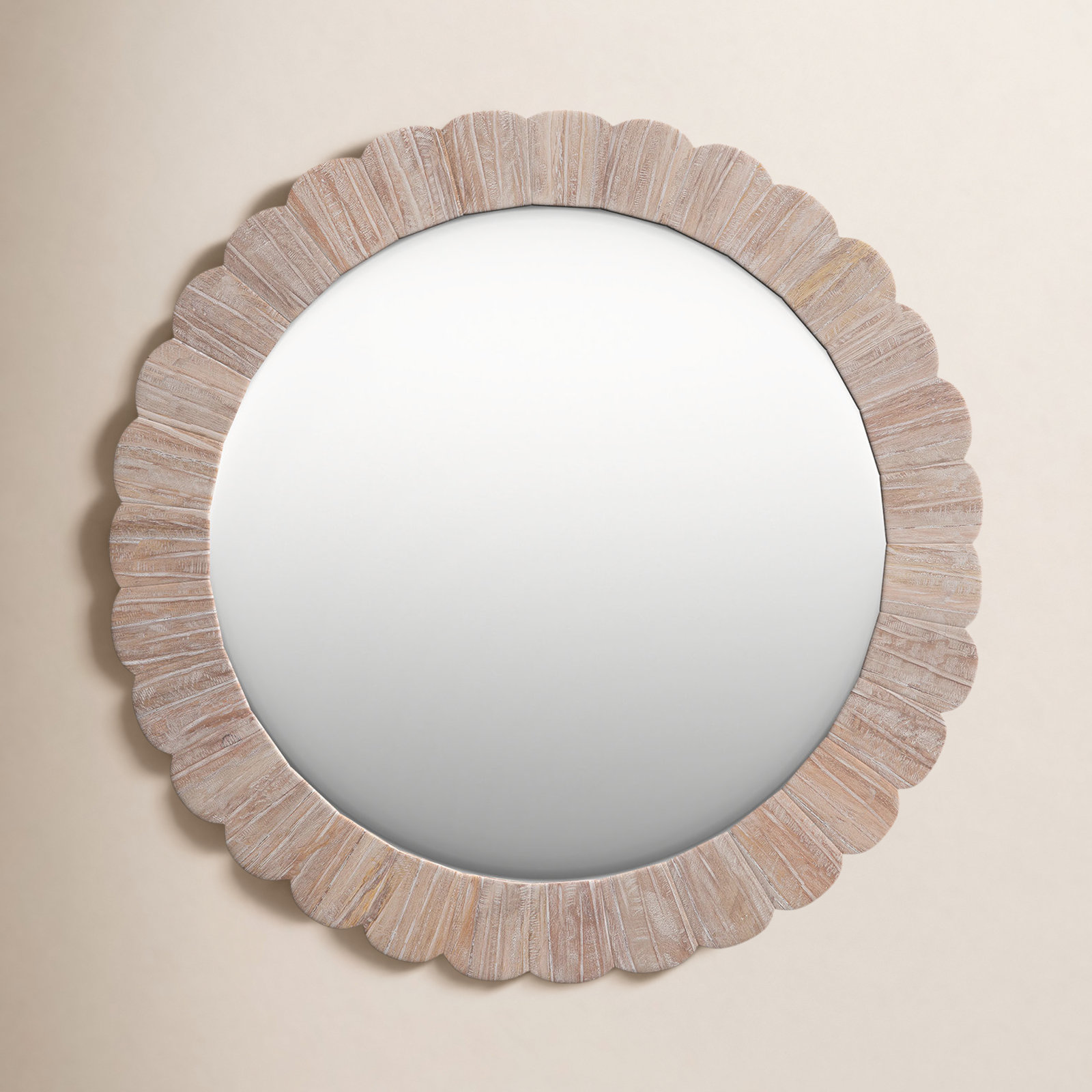 Tait Solid Wood Scalloped Wall Mirror