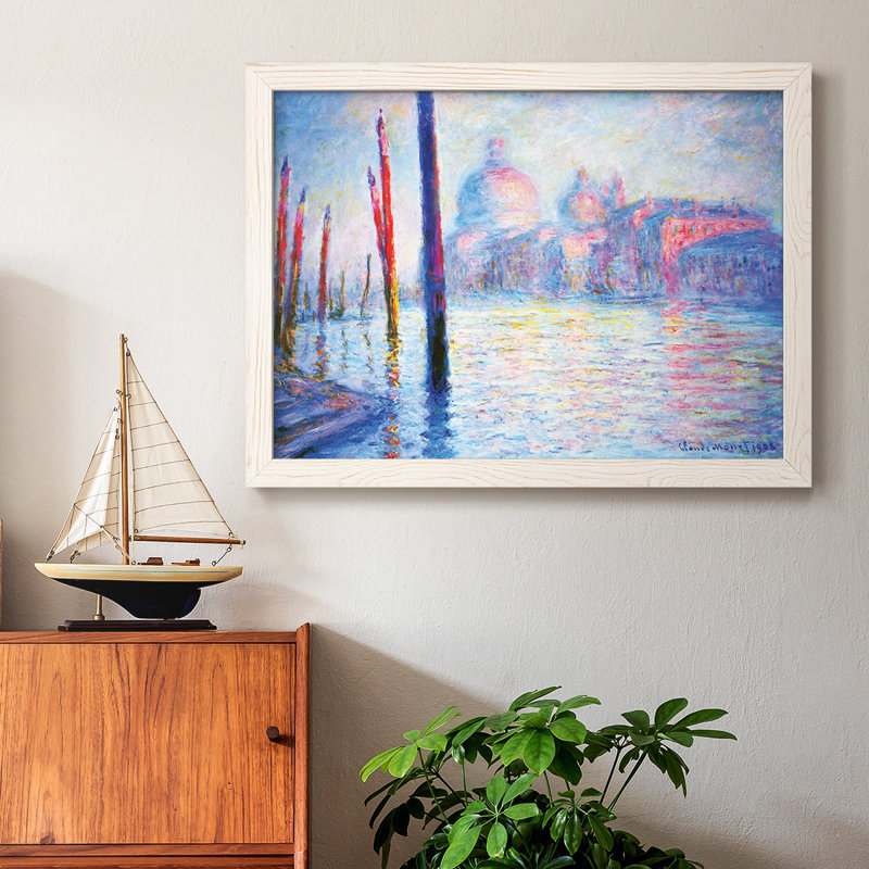 Canal Grand par Monet, reproduction d'art sur toile, Blanc, H 26 po x l 38 po