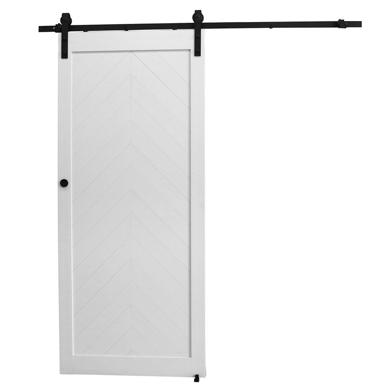Millbrooke 36" x 84" White PVC Chevron Barn Door Kit