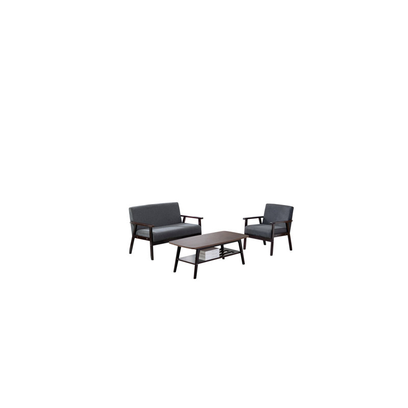 Maricsa Espresso Coffee Table Loveseat Chair set