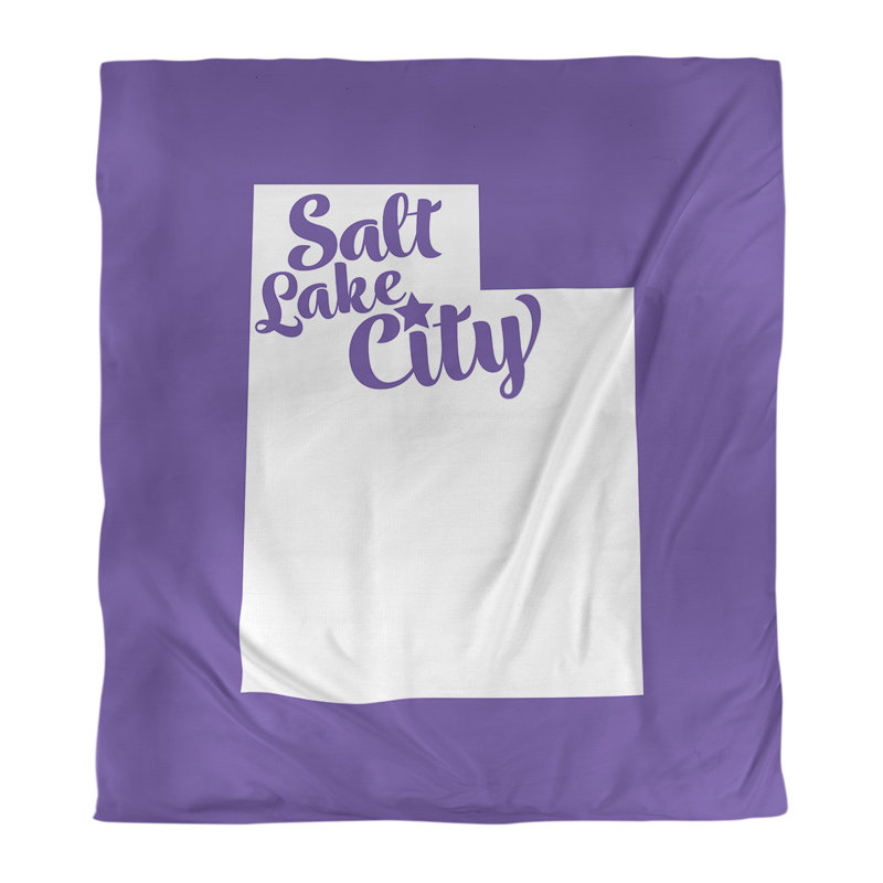 Housse de couette réversible simple Salt Lake City Utah, Microfibre, Housse de couette pour lit simple, Mauve