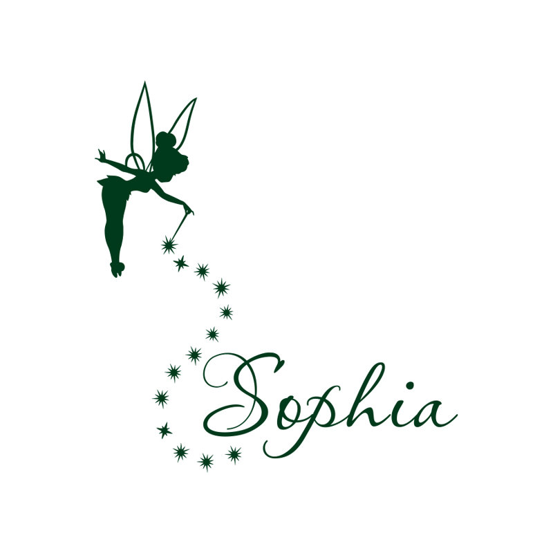 Tinkerbell Sports Non-Wall Damaging Wall Decal, Yes, Green