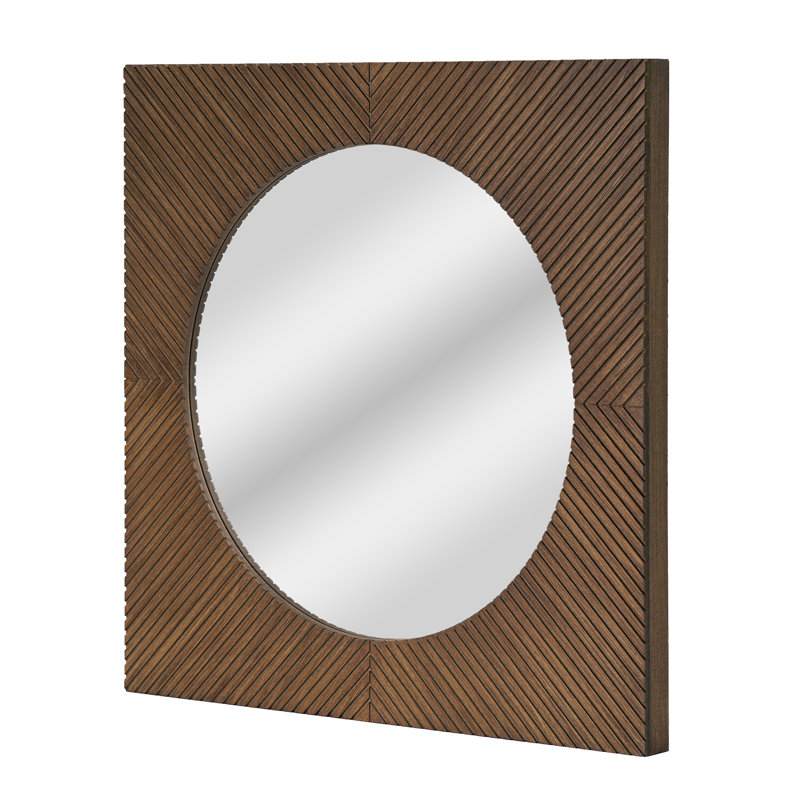 Miroir carré Jessekah, Brun