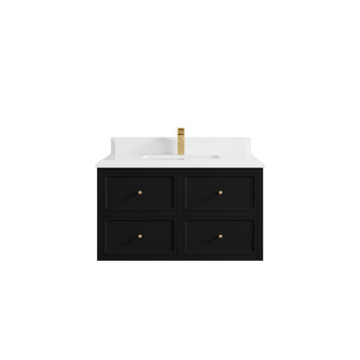 Meuble-lavabo simple flottant 36 po Roswell