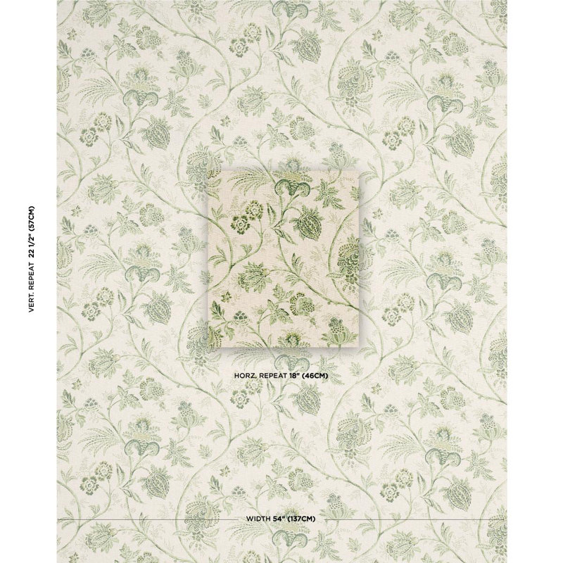 Tissu chinois Schumacher x Mark D. Sikes, Vert feuille