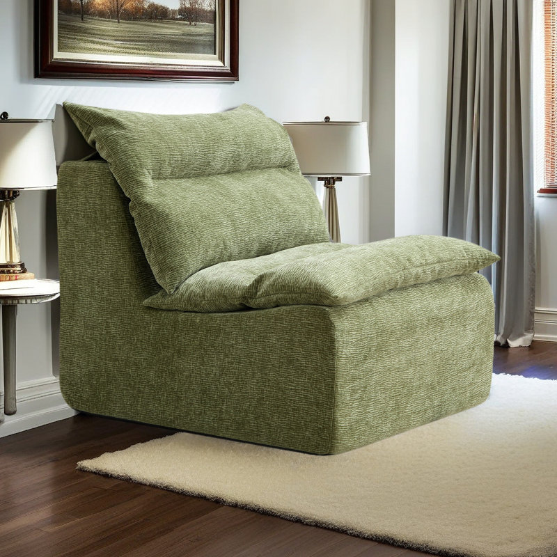 Fauteuil d'appoint sans accoudoirs Accent, Polyester vert