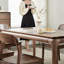 Retro Nut-Brown Rectangular Solid Wood Dining Table-676402990