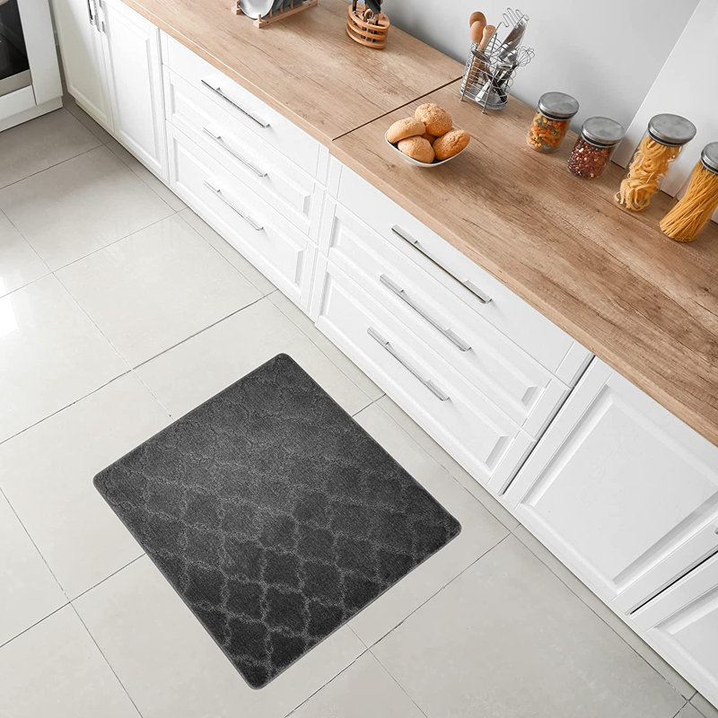 Tapis de cuisine, Gris foncé, Carré 2 pi 8 po